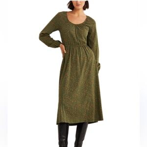 Boden Scoop Neck Jersey Midi Dress In Green Size 8